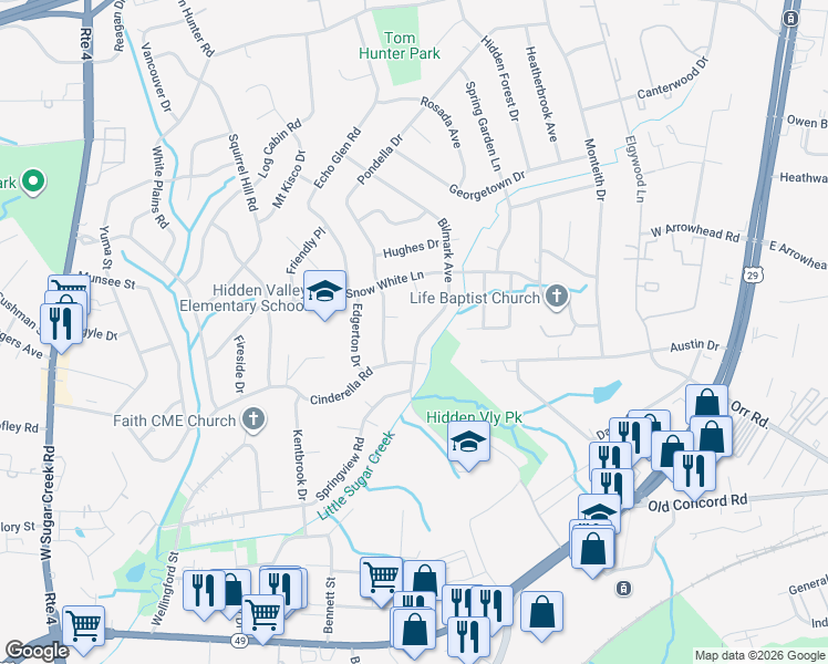 map of restaurants, bars, coffee shops, grocery stores, and more near 733 Bilmark Avenue in Charlotte