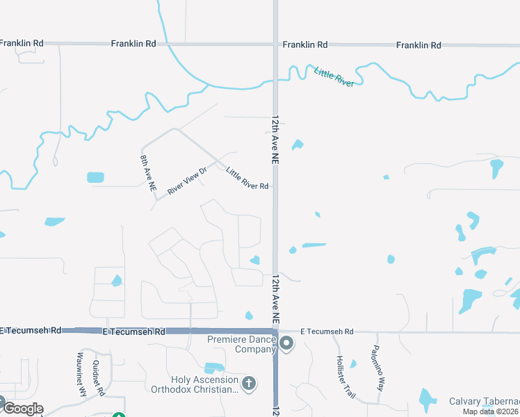 map of restaurants, bars, coffee shops, grocery stores, and more near 1102 Little River Road in Norman