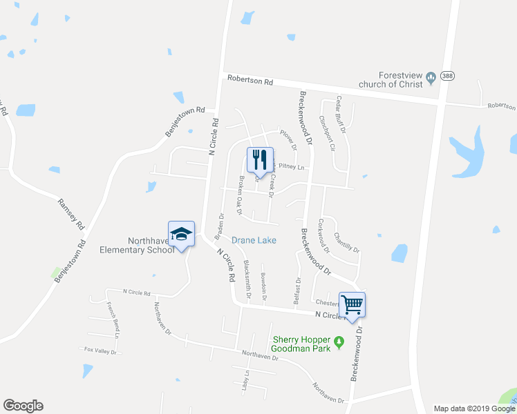 map of restaurants, bars, coffee shops, grocery stores, and more near 5204 Black Diamond Cove in Memphis