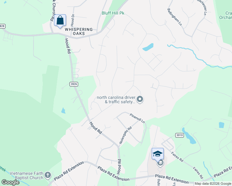 map of restaurants, bars, coffee shops, grocery stores, and more near 9208 Willowglen Trail in Charlotte