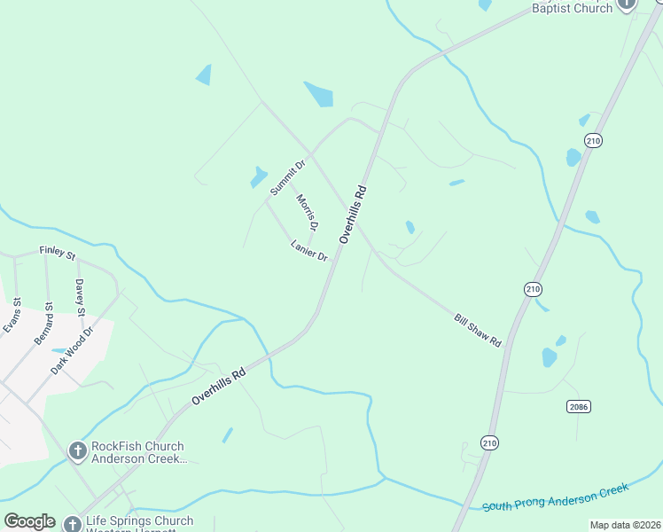 map of restaurants, bars, coffee shops, grocery stores, and more near 335 Bill Shaw Road in Spring Lake