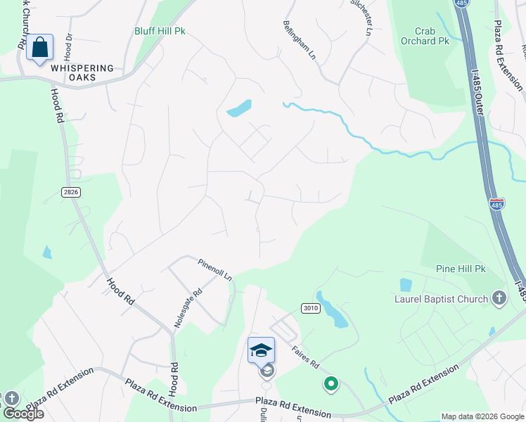 map of restaurants, bars, coffee shops, grocery stores, and more near 8925 Crosstimbers Drive in Charlotte
