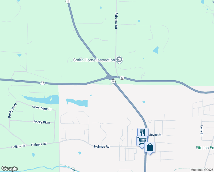 map of restaurants, bars, coffee shops, grocery stores, and more near 107 Covington Road in Searcy