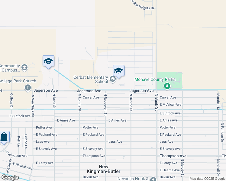 map of restaurants, bars, coffee shops, grocery stores, and more near 2689 Jagerson Avenue in Kingman