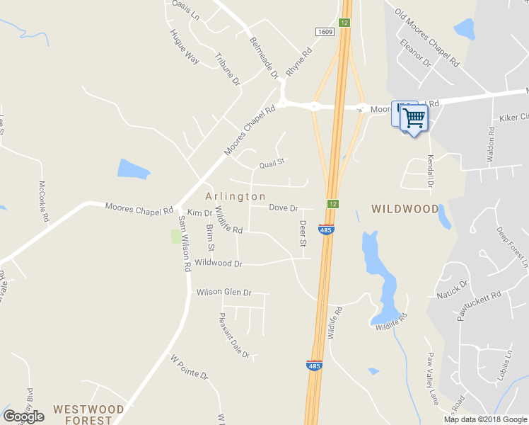 map of restaurants, bars, coffee shops, grocery stores, and more near in Charlotte