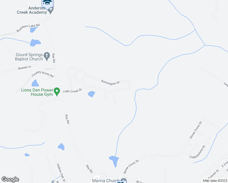 map of restaurants, bars, coffee shops, grocery stores, and more near 564 Falls Creek Drive in Spring Lake