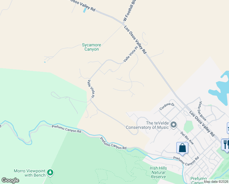 map of restaurants, bars, coffee shops, grocery stores, and more near 1675 Nasella Lane in San Luis Obispo