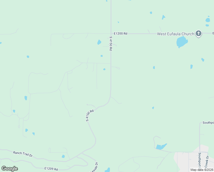 map of restaurants, bars, coffee shops, grocery stores, and more near 120442 South 4150 Road in Eufaula