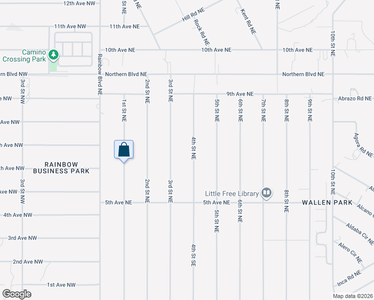 map of restaurants, bars, coffee shops, grocery stores, and more near 103 2nd Street Southeast in Rio Rancho