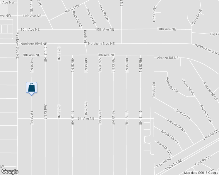 map of restaurants, bars, coffee shops, grocery stores, and more near 613 7th Street Northeast in Rio Rancho