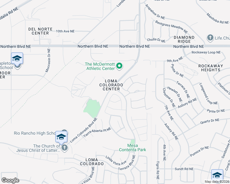 map of restaurants, bars, coffee shops, grocery stores, and more near 725 Palo Alto Drive Northeast in Rio Rancho