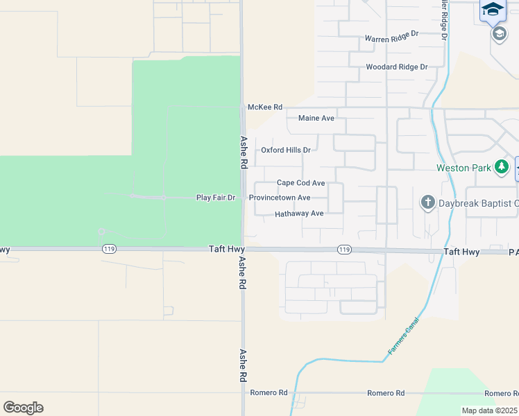 map of restaurants, bars, coffee shops, grocery stores, and more near 6309 Provincetown Avenue in Bakersfield