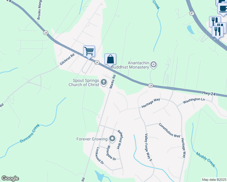 map of restaurants, bars, coffee shops, grocery stores, and more near 182 Connecticut Way in Cameron