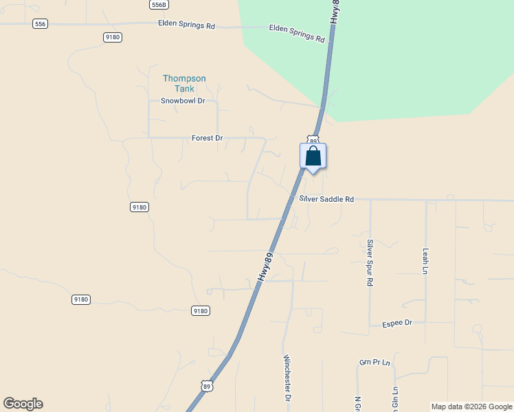 map of restaurants, bars, coffee shops, grocery stores, and more near 8985 North Silver Saddle Drive in Flagstaff