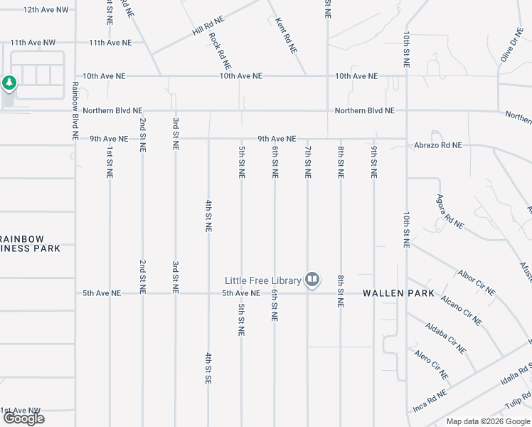 map of restaurants, bars, coffee shops, grocery stores, and more near 617 6th Street Northeast in Rio Rancho