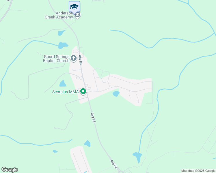 map of restaurants, bars, coffee shops, grocery stores, and more near 195 Falls Creek Drive in Spring Lake