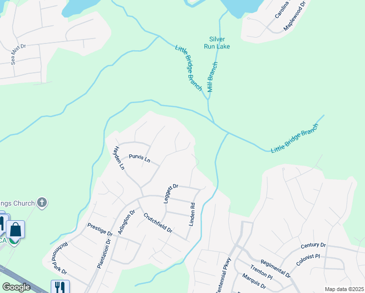map of restaurants, bars, coffee shops, grocery stores, and more near 295 Lattimore Road in Cameron