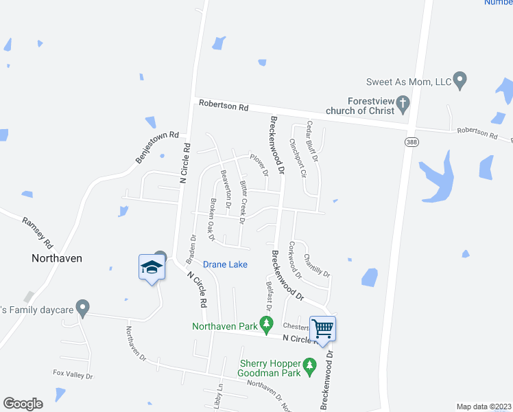 map of restaurants, bars, coffee shops, grocery stores, and more near 838 Brandywine Boulevard in Memphis