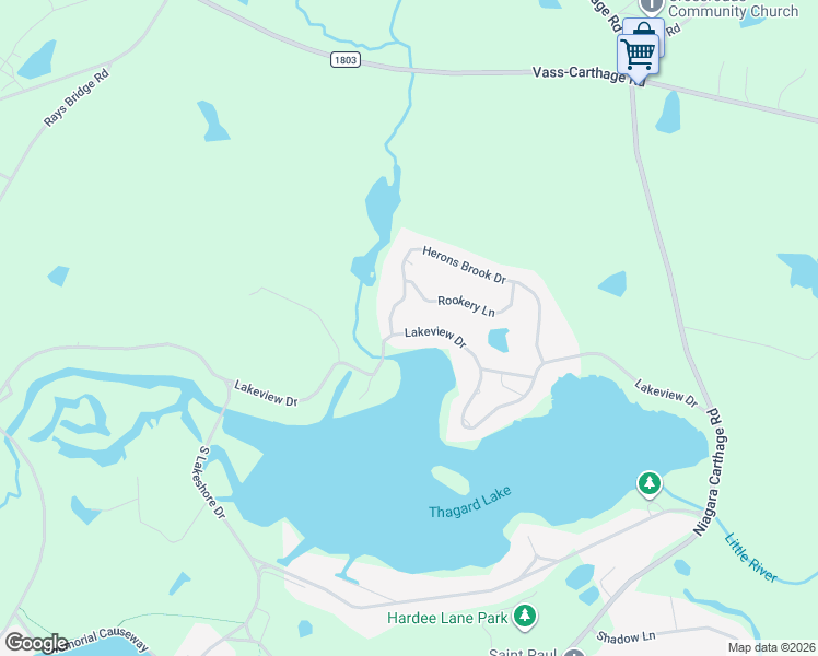 map of restaurants, bars, coffee shops, grocery stores, and more near 116 Lakeview Dr in Whispering Pines