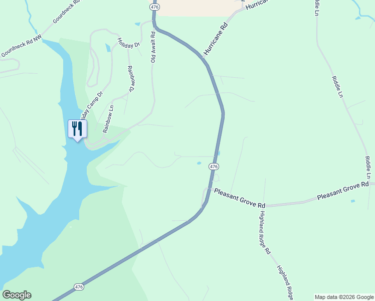 map of restaurants, bars, coffee shops, grocery stores, and more near 120 Evans Drive in Tullahoma