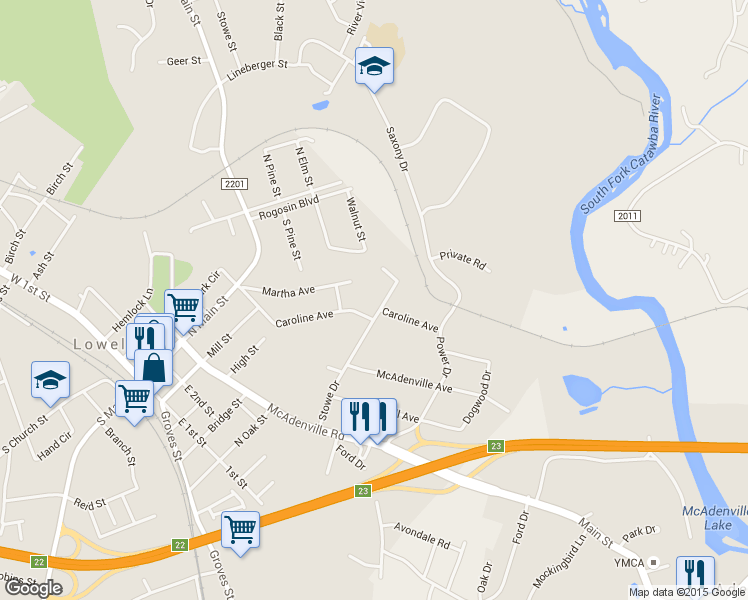 map of restaurants, bars, coffee shops, grocery stores, and more near 901 Stowe Drive in Lowell
