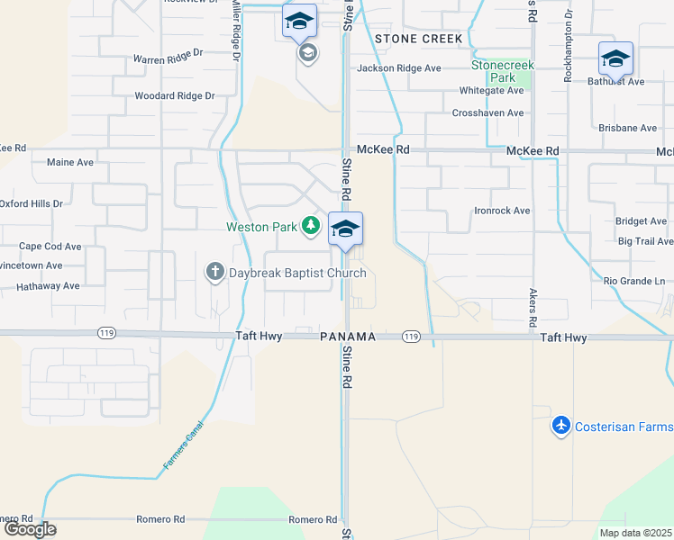 map of restaurants, bars, coffee shops, grocery stores, and more near 9320 Golden Wheat Drive in Bakersfield