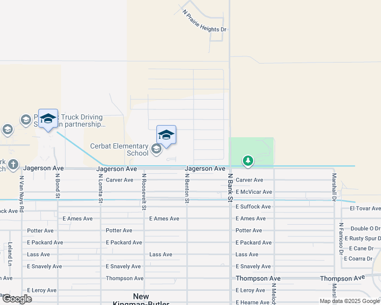 map of restaurants, bars, coffee shops, grocery stores, and more near 5097 North Pueblo Pequeno in Kingman