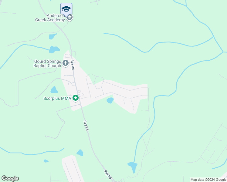 map of restaurants, bars, coffee shops, grocery stores, and more near 281 Falls Creek Drive in Spring Lake