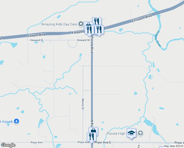 map of restaurants, bars, coffee shops, grocery stores, and more near 802 N Pocola Blvd in Pocola