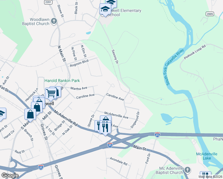map of restaurants, bars, coffee shops, grocery stores, and more near 908 Stowe Drive in Lowell