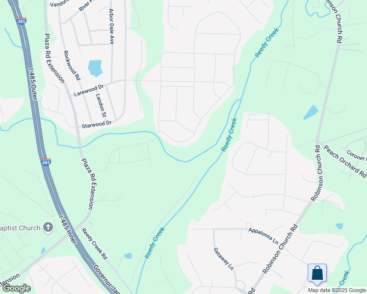 map of restaurants, bars, coffee shops, grocery stores, and more near 10413 Paper Birch Drive in Charlotte