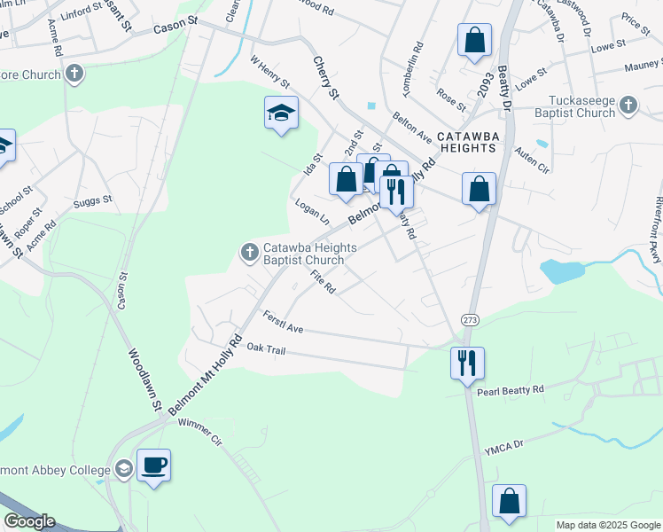 map of restaurants, bars, coffee shops, grocery stores, and more near 304 Smith Street in Belmont