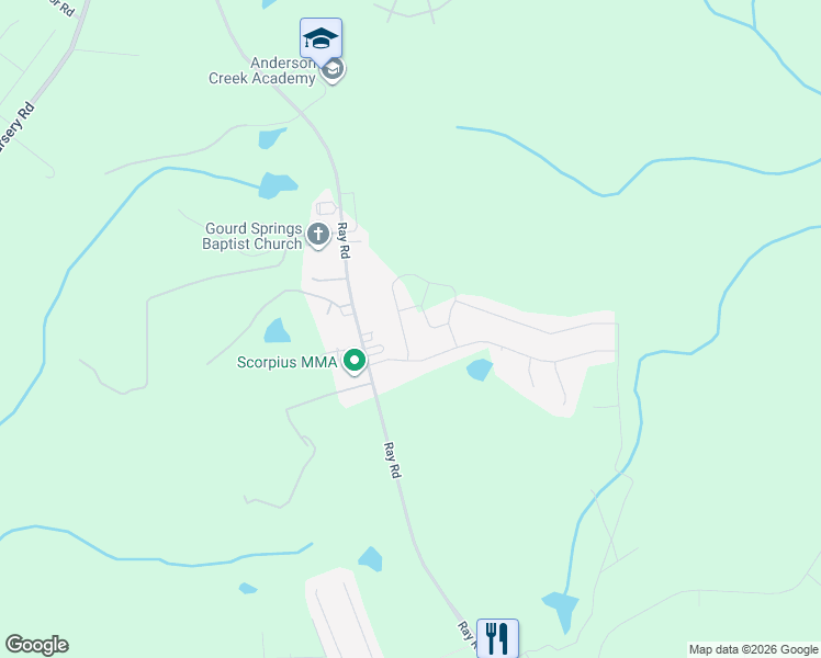 map of restaurants, bars, coffee shops, grocery stores, and more near 44 Timber Skip Drive in Spring Lake