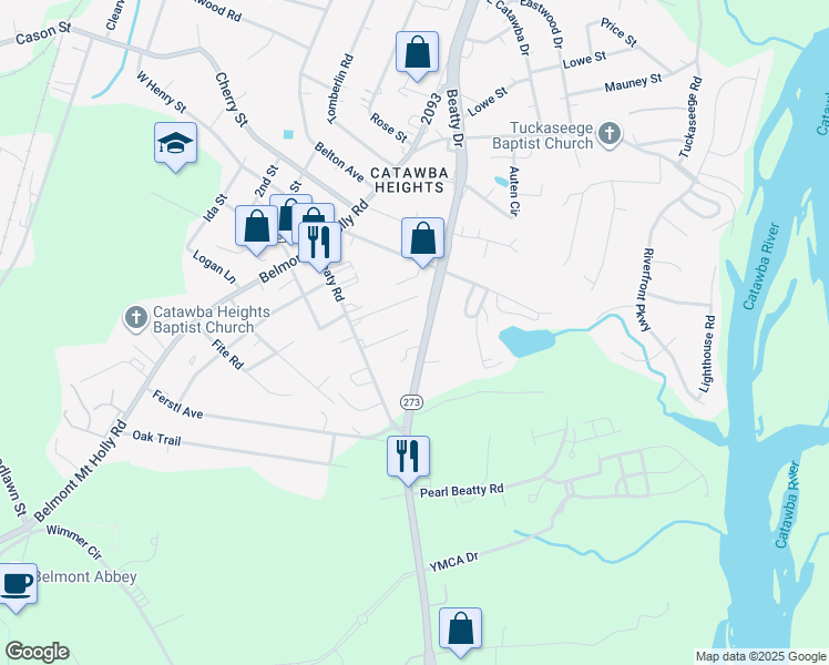 map of restaurants, bars, coffee shops, grocery stores, and more near 314 Beatty Drive in Belmont