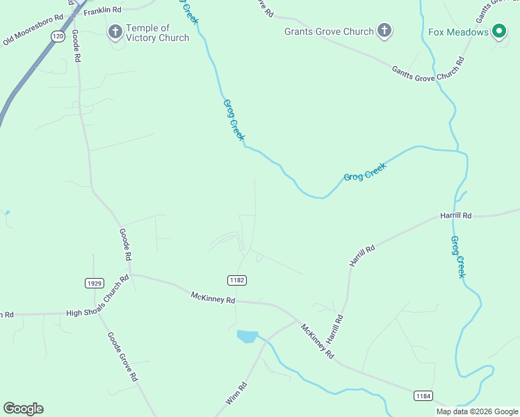 map of restaurants, bars, coffee shops, grocery stores, and more near 36 Goode Road in Mooresboro