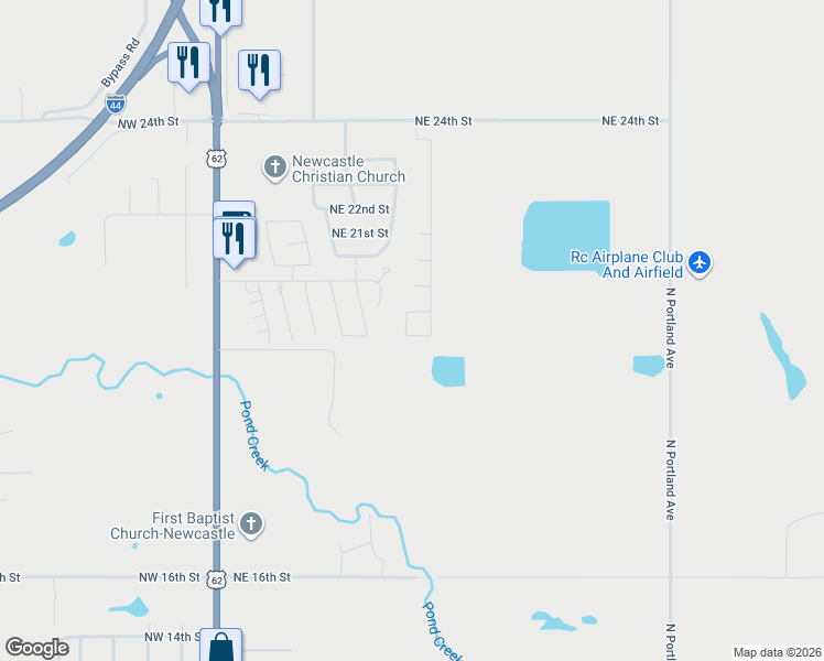 map of restaurants, bars, coffee shops, grocery stores, and more near 698 Northeast 19th Street in Newcastle
