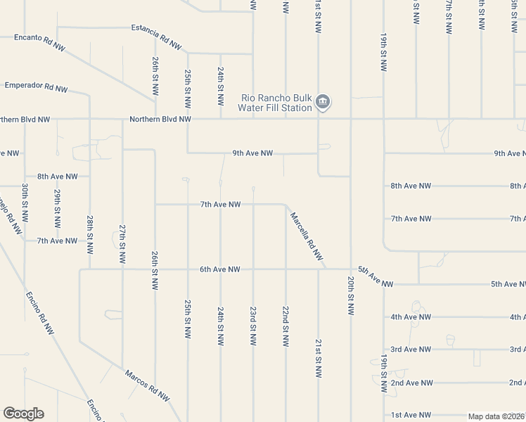map of restaurants, bars, coffee shops, grocery stores, and more near 23rd Street Northwest in Rio Rancho
