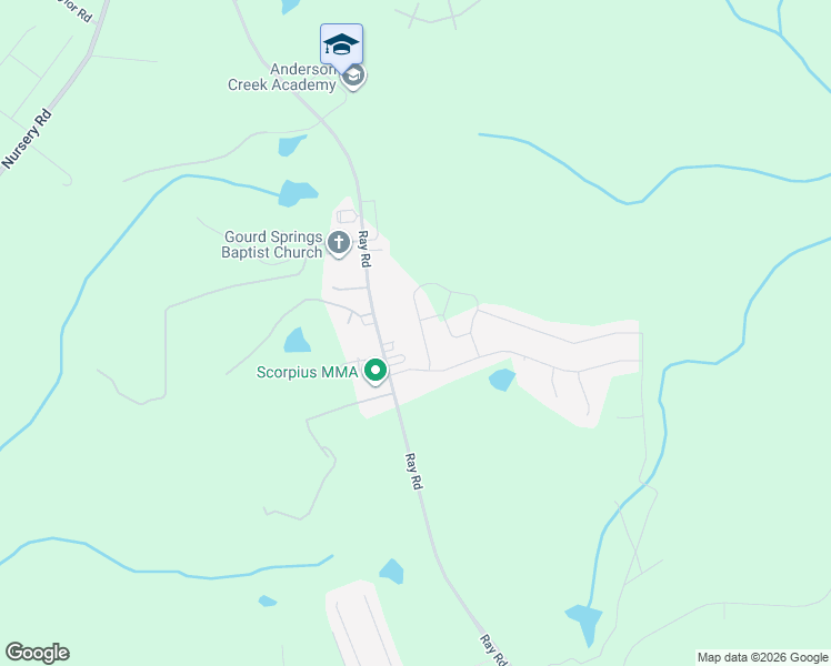 map of restaurants, bars, coffee shops, grocery stores, and more near 4394 Ray Road in Spring Lake