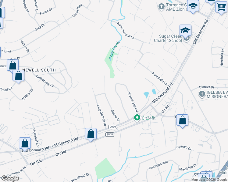 map of restaurants, bars, coffee shops, grocery stores, and more near 6209 Branch Hill Circle in Charlotte