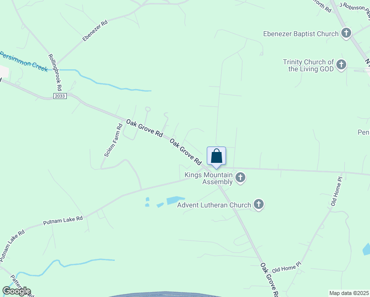 map of restaurants, bars, coffee shops, grocery stores, and more near 313 Oak Grove Rd in Kings Mountain