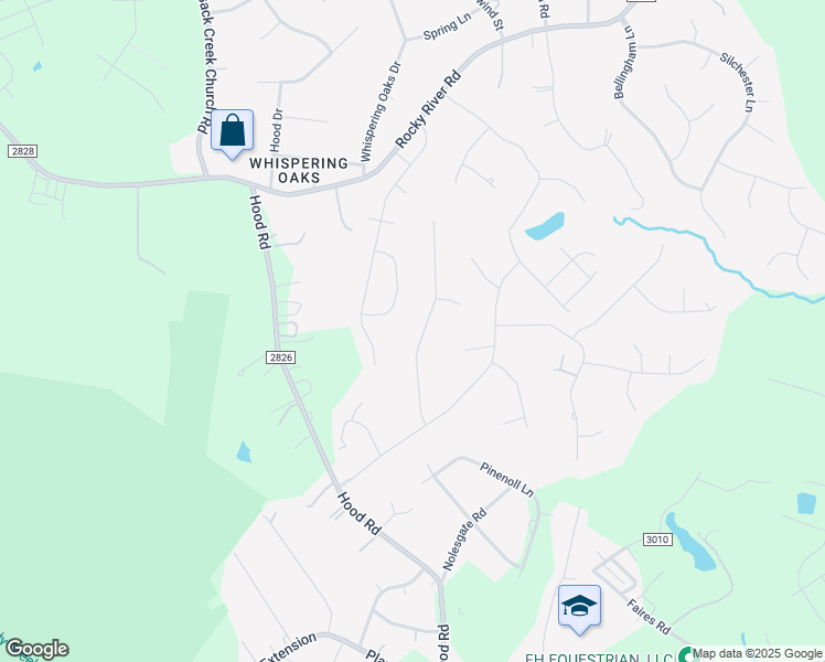 map of restaurants, bars, coffee shops, grocery stores, and more near 9401 Willowglen Trail in Charlotte