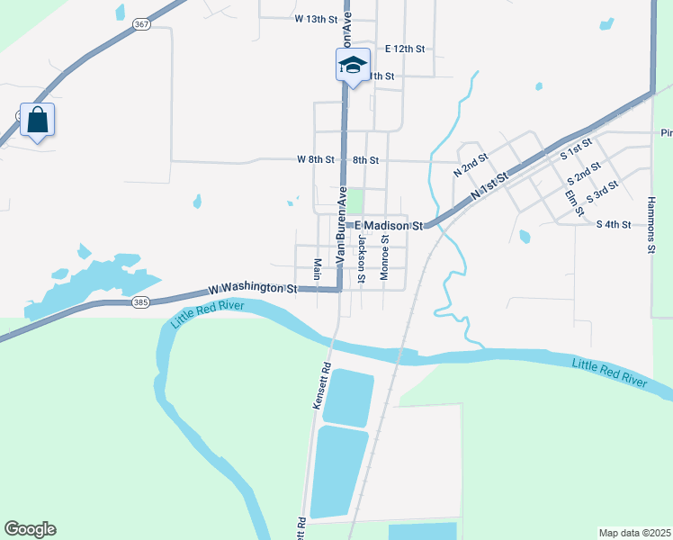 map of restaurants, bars, coffee shops, grocery stores, and more near in Judsonia