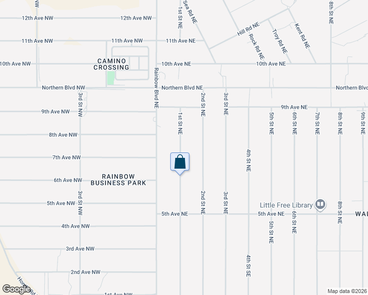 map of restaurants, bars, coffee shops, grocery stores, and more near 100 1st Street Northeast in Rio Rancho