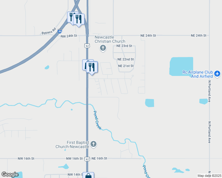 map of restaurants, bars, coffee shops, grocery stores, and more near 1690 Bartlett Drive in Newcastle