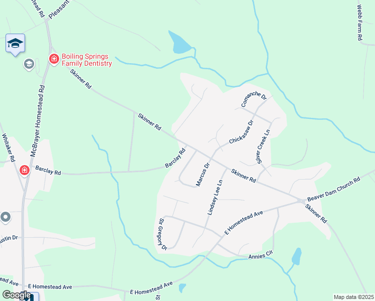 map of restaurants, bars, coffee shops, grocery stores, and more near 706 Skinner Rd in Shelby