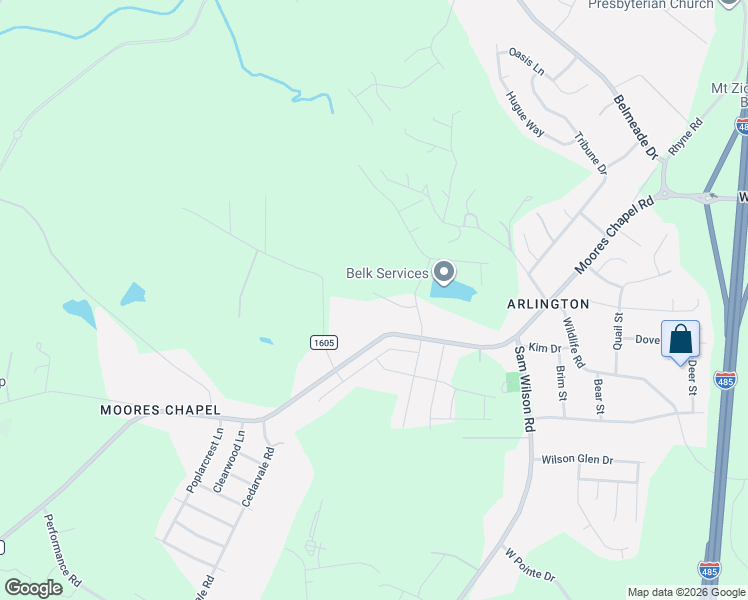 map of restaurants, bars, coffee shops, grocery stores, and more near 10918 Moores Chapel Road in Charlotte