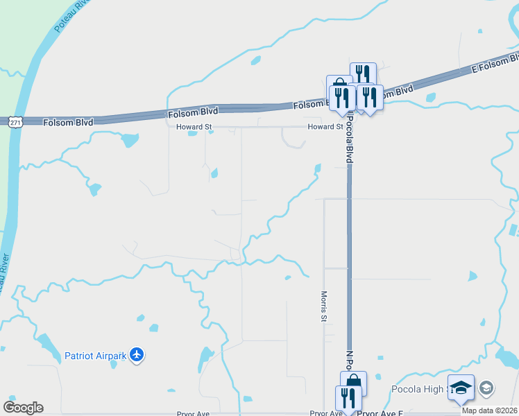 map of restaurants, bars, coffee shops, grocery stores, and more near in Pocola