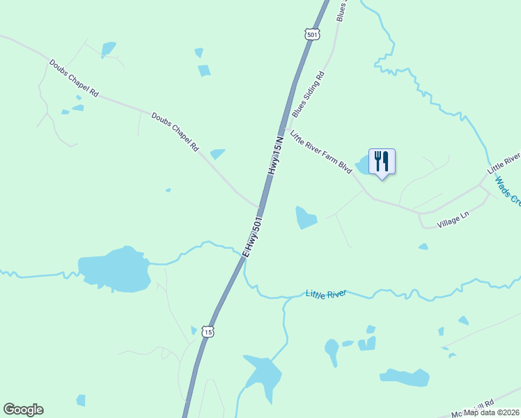 map of restaurants, bars, coffee shops, grocery stores, and more near 6643 US 15 501 Highway in Carthage