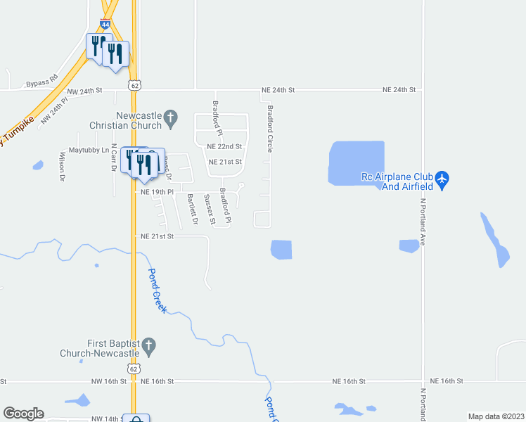 map of restaurants, bars, coffee shops, grocery stores, and more near 698 Northeast 19th Street in Newcastle