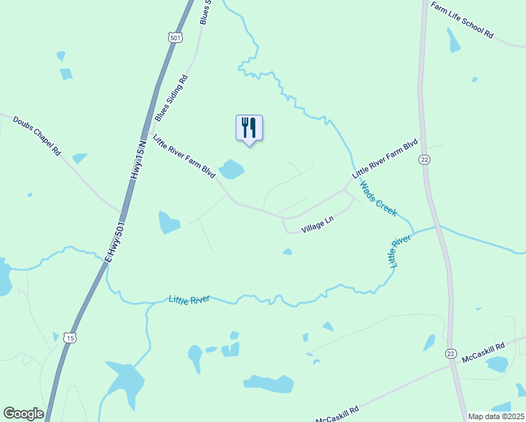 map of restaurants, bars, coffee shops, grocery stores, and more near 402 Little River Farm Boulevard in Carthage